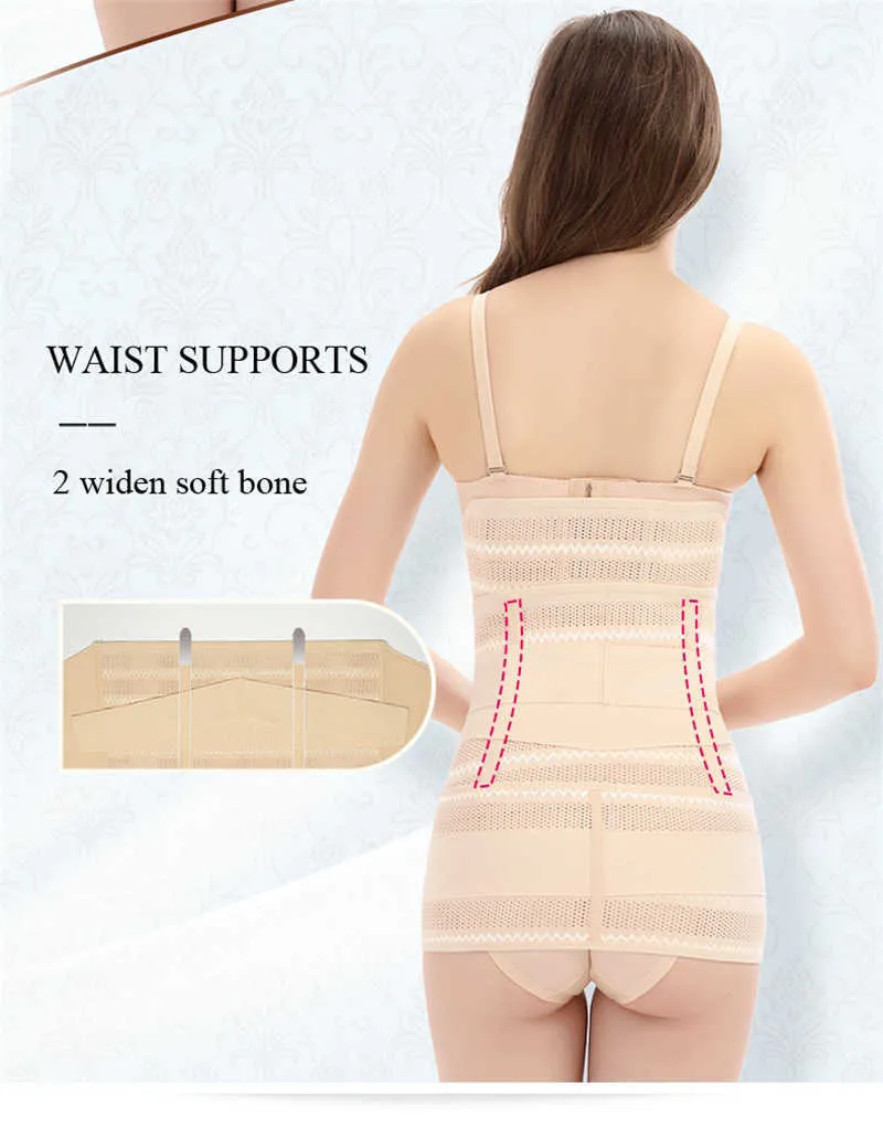 Twinso 3 en 1 Bande de ventre post-partum Femmes enceintes Ventre Ventre Polvis Ceinture Wrap Wait Trainer Postnatal Bandage Strap Body Shaper X0713