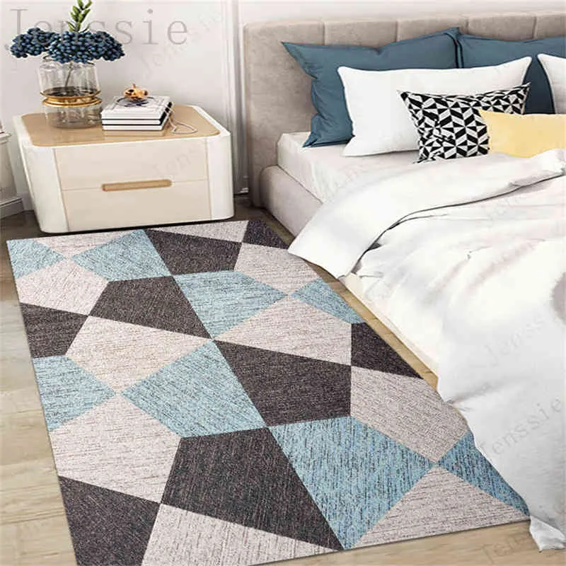 Geometrische stijl tapijt Zachte wasbare slaapkamer woonkamer tapijt kinderen speelmatten badmatten gang toegang deur matten tapijt 211204