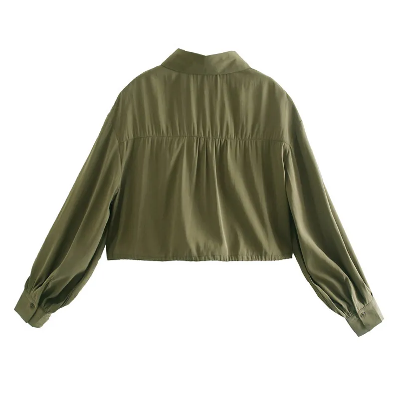 Vrouwen zomer vintage korte blouses shirts tops lange mouwen turn-down kraag vrouwelijke casual katoen top tuniek blusas 210513