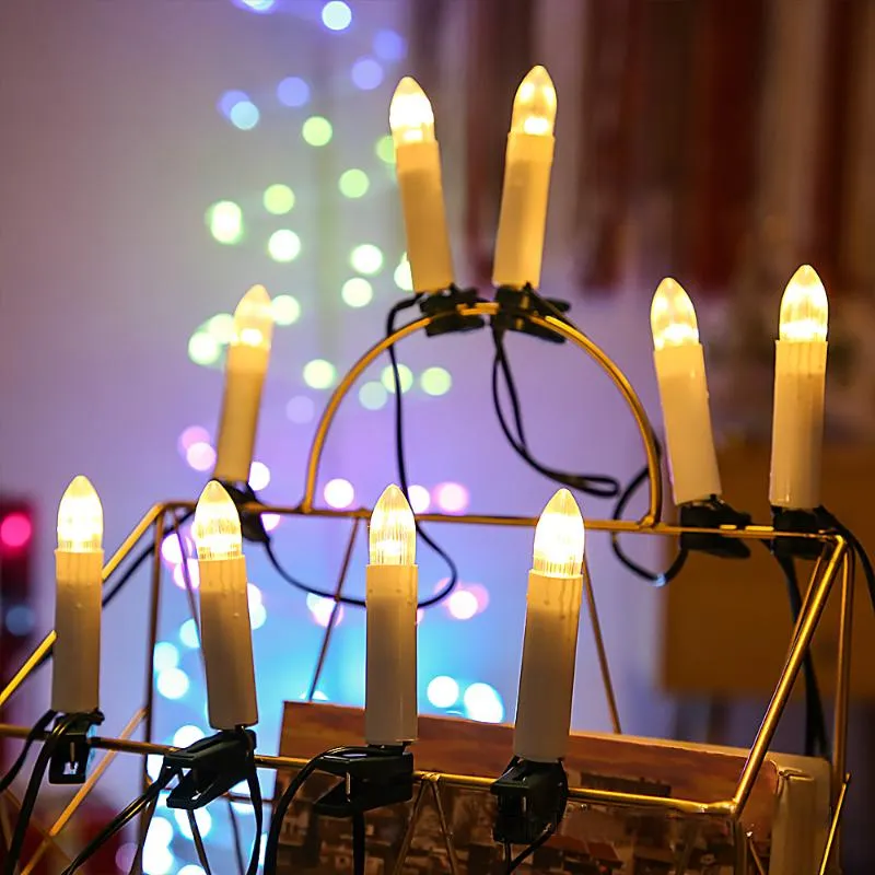 Cordes 20LED Arbre de Noël Lumières Décoration USB Cône Bougie Chaîne Blanc Chaud Dîner de Famille Fête de Vacances 233c