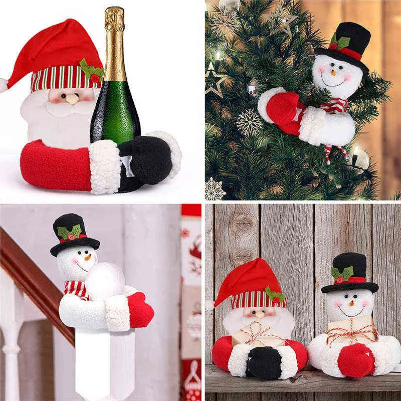 Słodkie uściski Drzewo Doll Santa Claus Snowman Choinki Ornament świąteczny Dekoracja Noel Atmosfera Tkanina Xmas Year Decor 211104