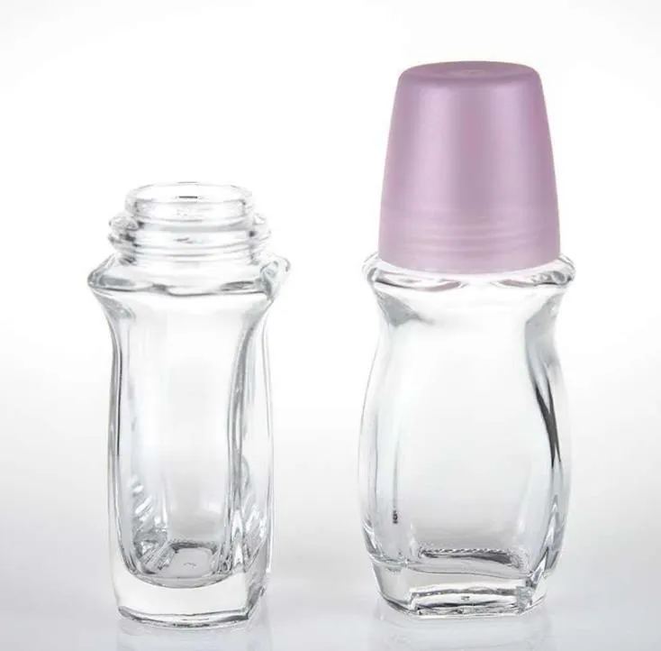 30 ml 50 ml Clear Glass Roll on Bottle Essential Oil Parfum Travel Dispenser Roller Ball PP Cap SN420