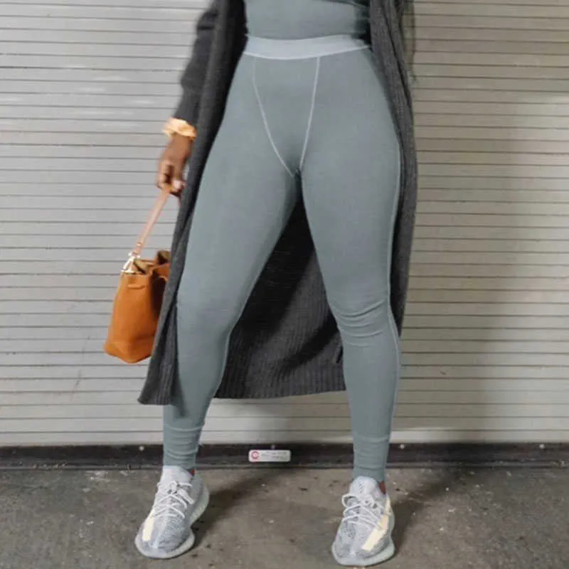 2021 Vêtements de sport d'été côtelé tricoté deux pièces ensemble de deux pièces pour femmes gym crop gilet leggings ensemble décontracté streetwear sportswear Q0801