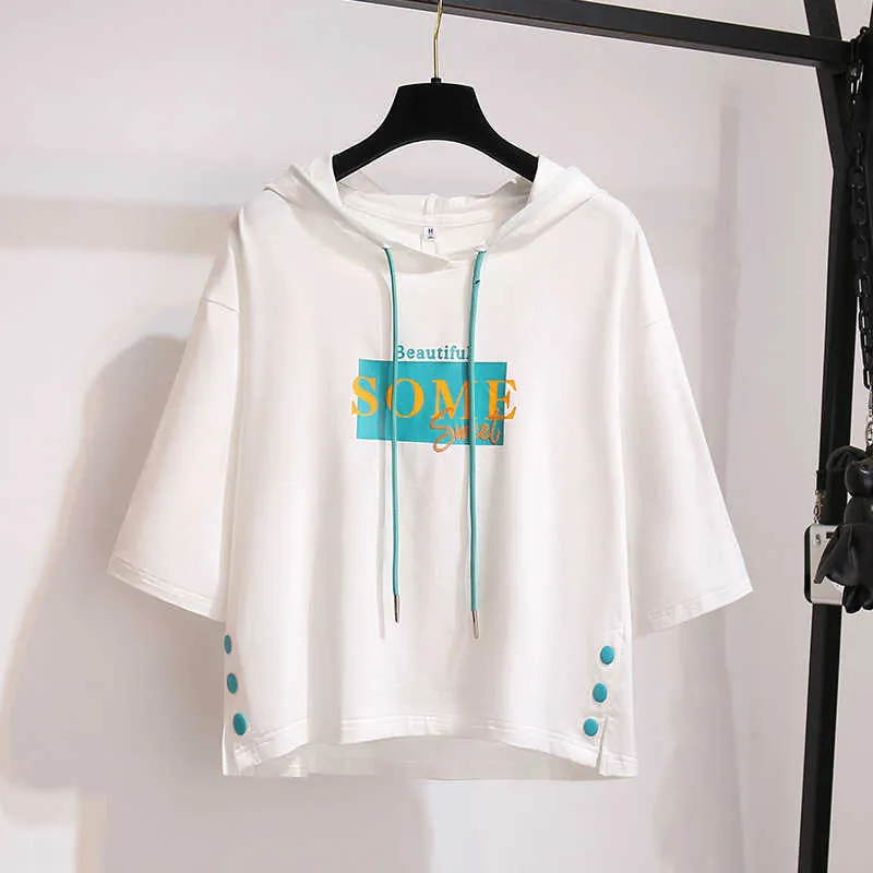 Kadın Kazak Kırpılmış Hoodie Uzun Kollu Kore Moda KPOP Giysi Kadın Eşofman Sevimli Kawaii Tops Katı Mektup Pastel 210805