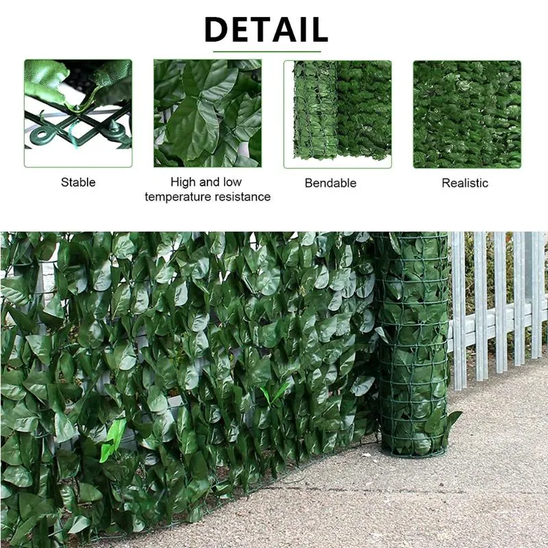 Esgrima portões de treliça artificial hedge folha verde hera cerca tela planta parede grama falsa pano de fundo decorativo privacidade protection222j