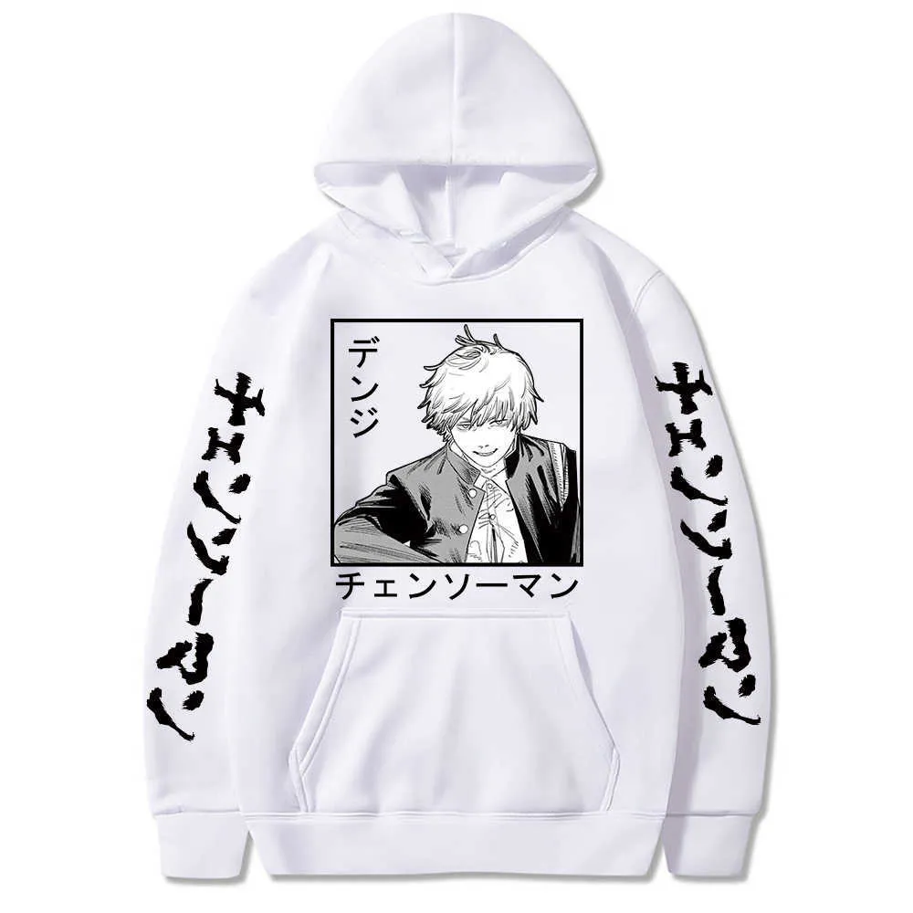 2021 Anime Chainsaw Man Graphic Manga Longa Hoodies Harajuku Moletom Pulôver Moda coringa H0910