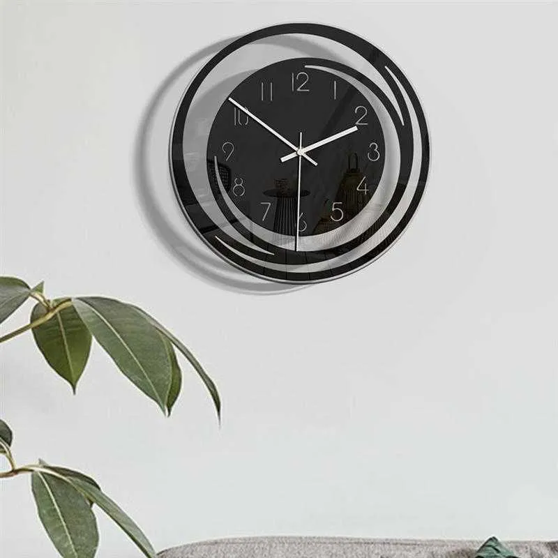 Acrylique Créatif Creux Léger Durable Tenture Murale Horloge Décorative Horloge Murale pour el Restaurant Salon 210724
