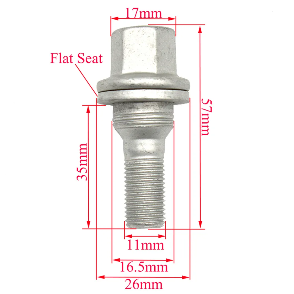 4x ÉCROUS DE ROUE BOULONS SIEGE PLAT 17MM Hex pour PEUGEOT 206 308 3008 207 CC SW 508 Citroen Berlingo C3 Pluriel C5 SAXO 2011 2012 2013