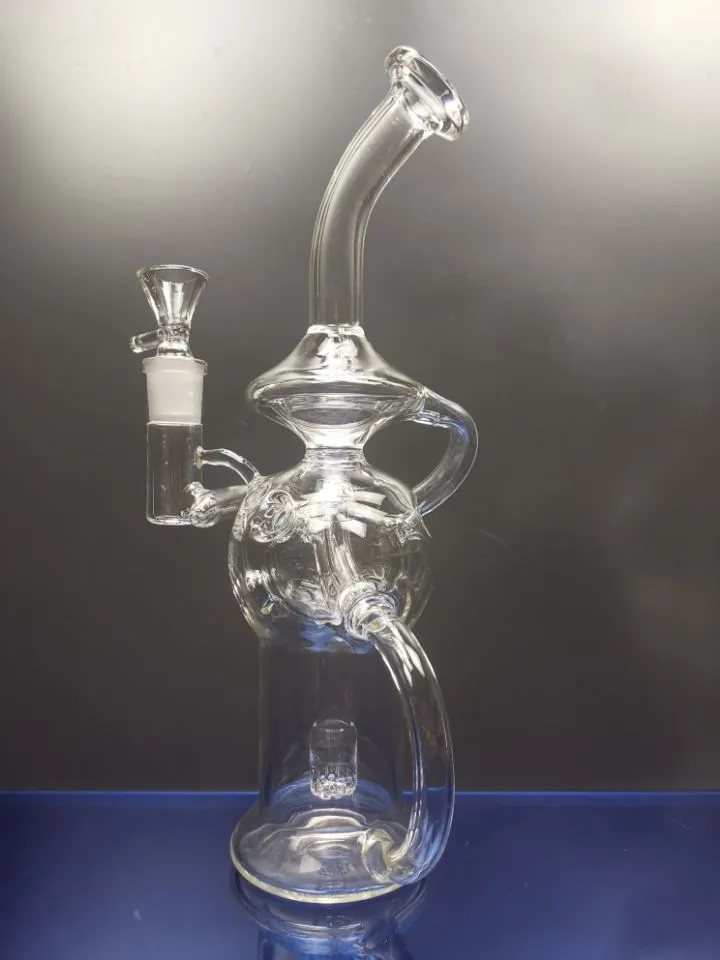 Szklane fajki Zlewka Bong Fajka Pyrex Ręczna fajka Uchwyt Szkło Recykler Dab Rig Głowica prysznicowa Inline Szisza cheechshop