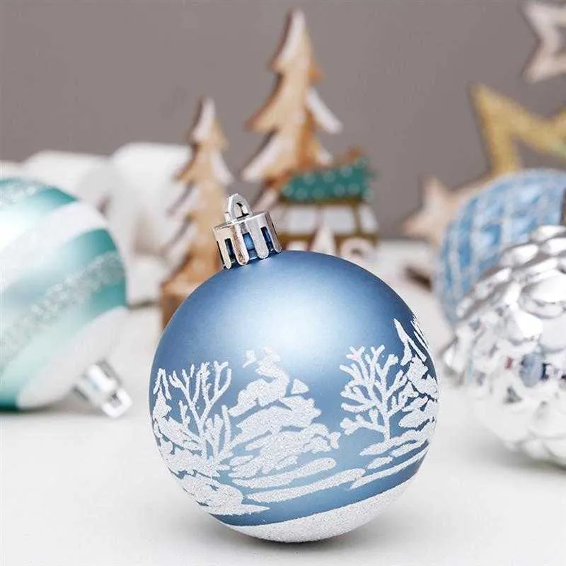 24/Christmas Xmas Tree Ball Decor Hanging Balls Adornment Mesh Transparent 6CM Ornament 211018