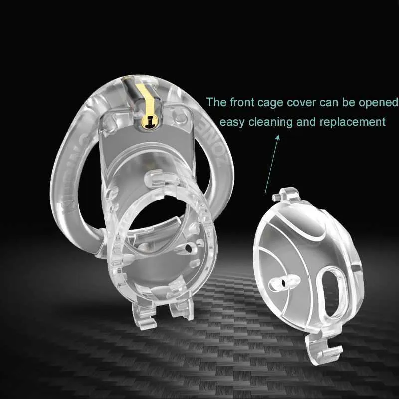 Nouveau capuchon interchangeable Cage de chasteté, Double Caps Male Chastity Device Cock Cage 4Size Cock Rings Sex Toys Pour Homme BDSM Penis Cage. P0826