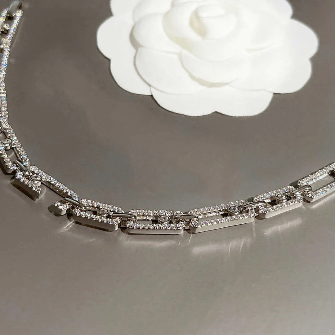Neue Marke Pure 925 Sterling Silber Schmuck für Frauen dicke Kette Bewegung Diamant Armband -Hochzeit Luxusschmuck Sommer Beach7269162