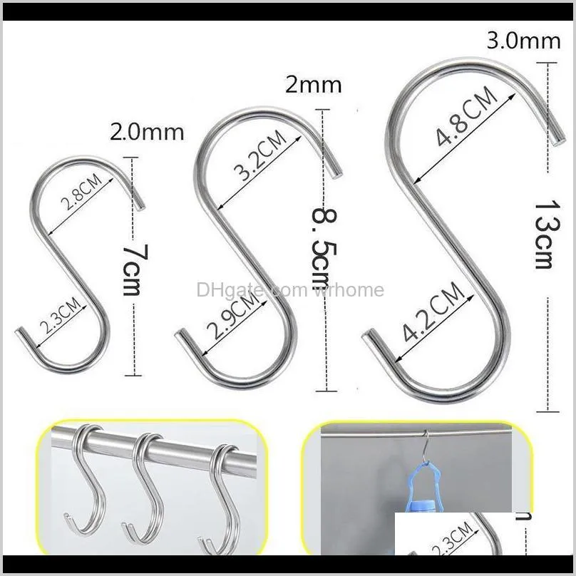 5/10pcs s shaped hooks metal s shaped hooks hook stainless steel multifunctional sundries storage hangers holder & ra