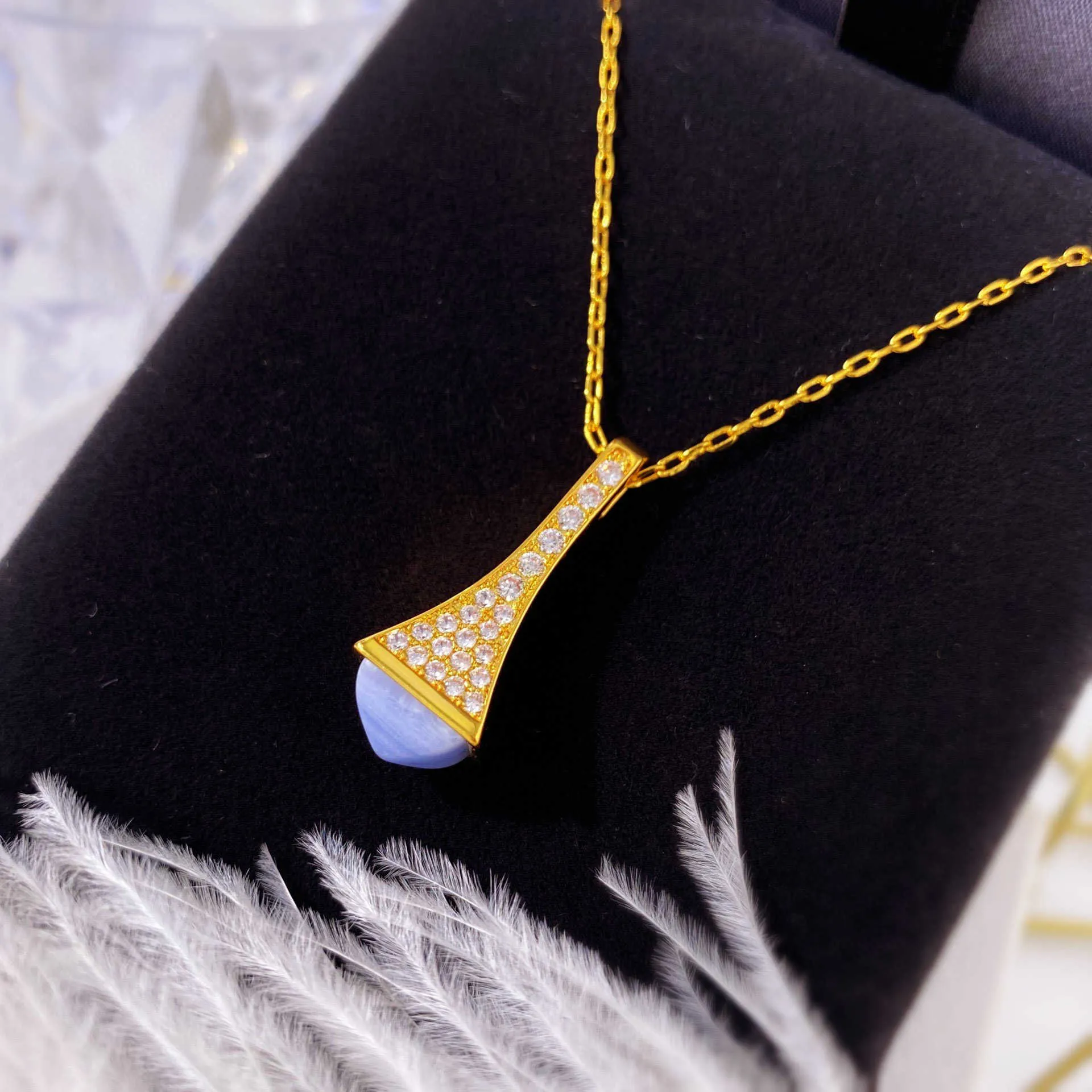 Прекрасный горячий бренд чистый 925 стерлингового серебра для женщин бриллиант башня кулон ожерелье милое роскошь высочайшее качество 2022