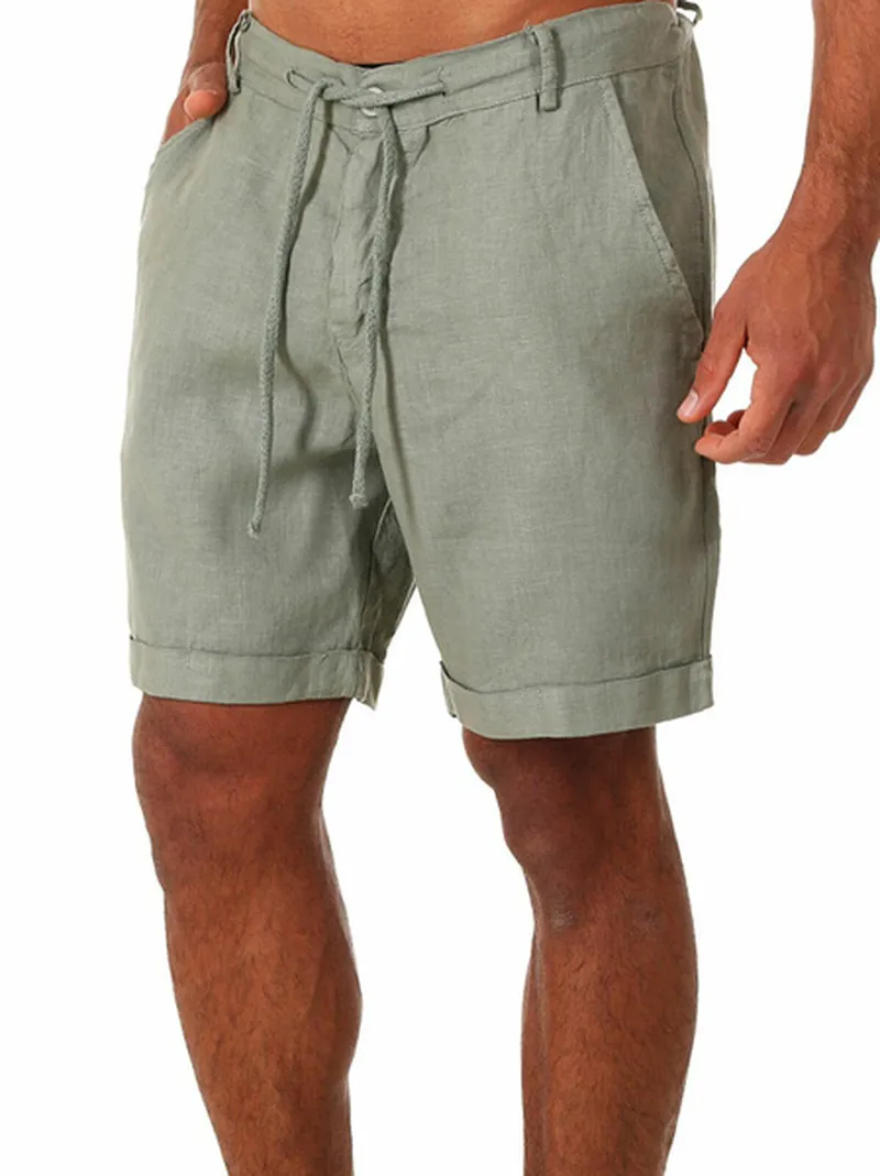 Shorts d'été hommes taille haute cordon pantalon Streetwear décontracté hommes vêtements couleur unie ample léger pantalon court pantalon bleu