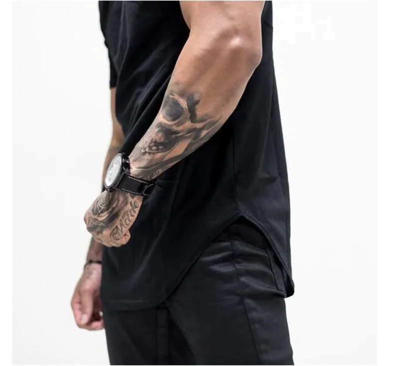 Marque Mens muscle T-shirt musculation fitness hommes hauts maillots de coton Plus grande taille T-shirt coton maille à manches courtes T-shirt 220224