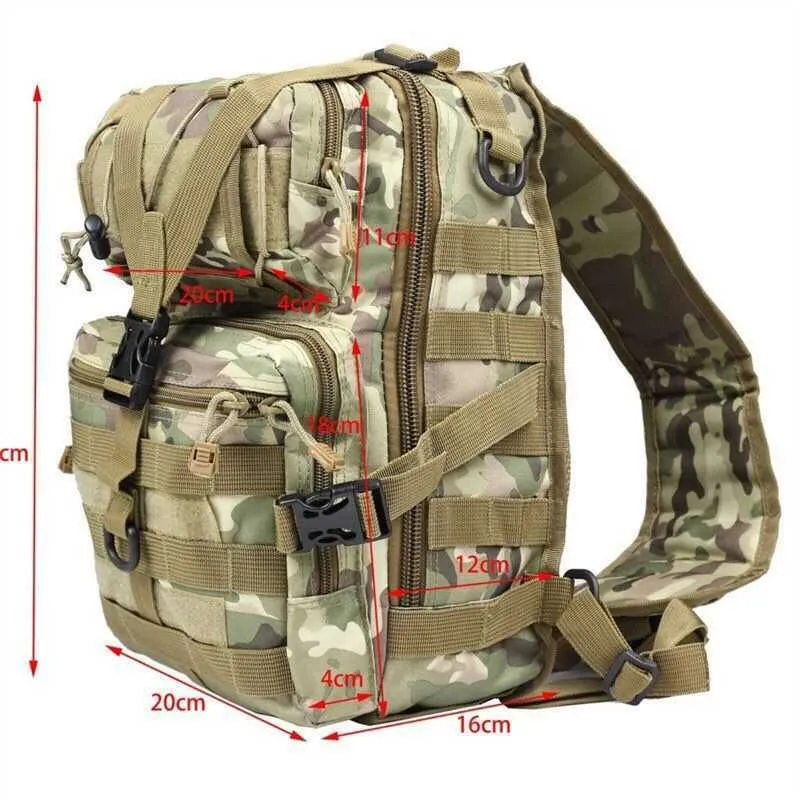 20L Tactical Assalto Pack Mille Sling Mochila Molle Molle Impermeável EDC Mochila Saco Para Caminhadas Ao Ar Livre Camping Bag Y0721