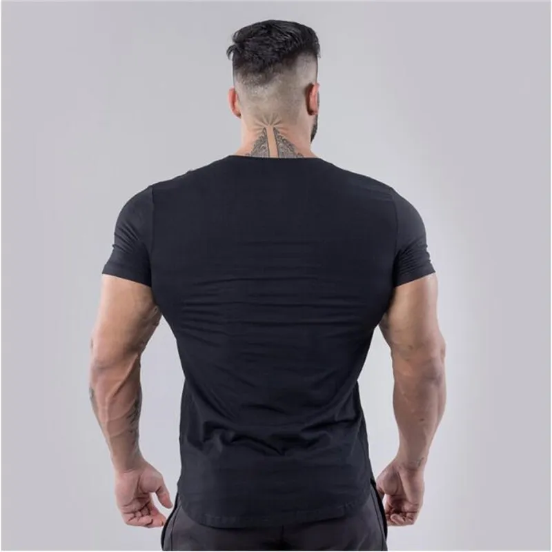 Heren T-shirt Gym Fitness kleding Bodybuilding tops Workout Kleding Katoen Spier jongens gym T-shirts plus size18339648183358