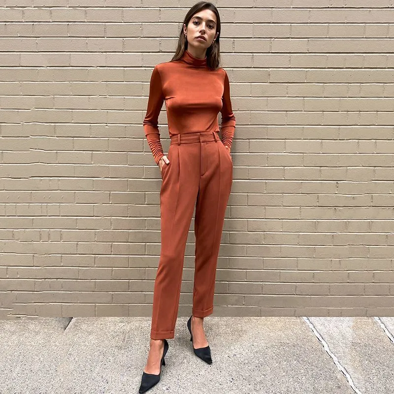 Kontor Lady Bodycon Pant Women High Waist Skinny Suit Byxor Kvinnor Staght Byxor Vinter Casual Penna Bottoms Höst 210517