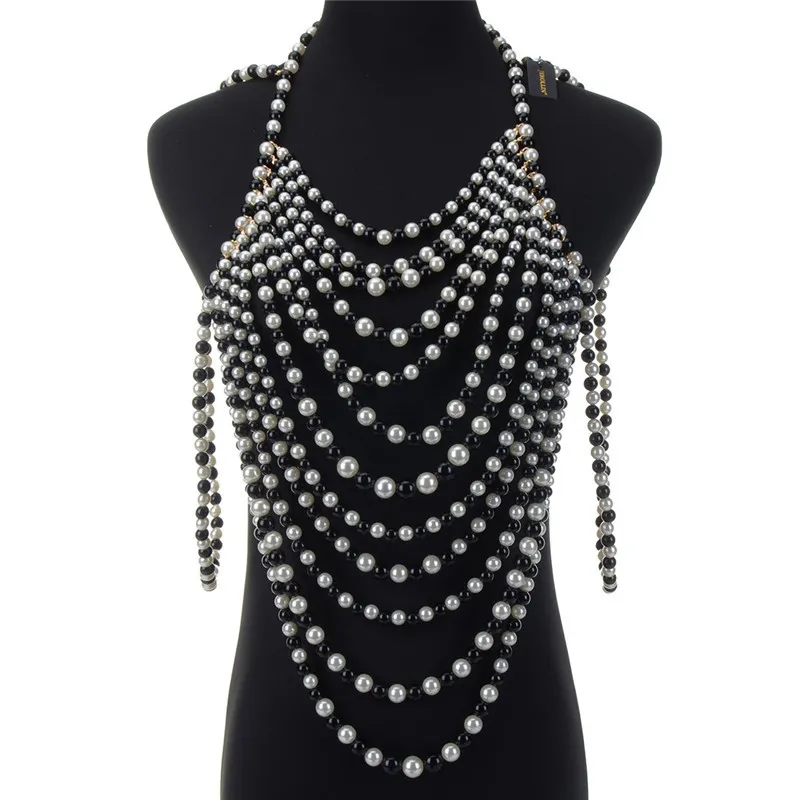 Miwens Luxury Simulated Pearl Body Chains Jewelry For Women 2021 Unique Bridal Wedding Gift Big Statement Jewelrys Brand Design