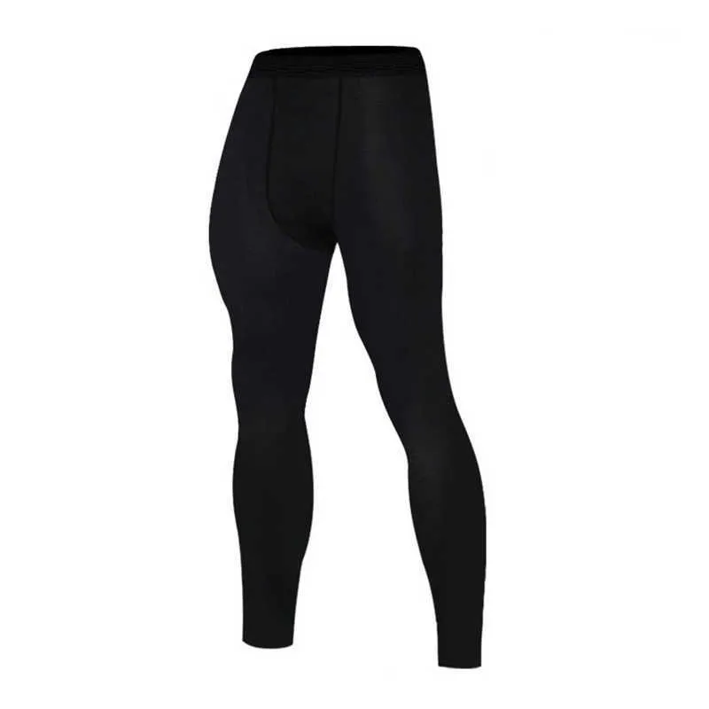 Sous-vêtement thermique pour hommes leggings serrés pantalon bas élastique fin couleur unie caleçon 210910