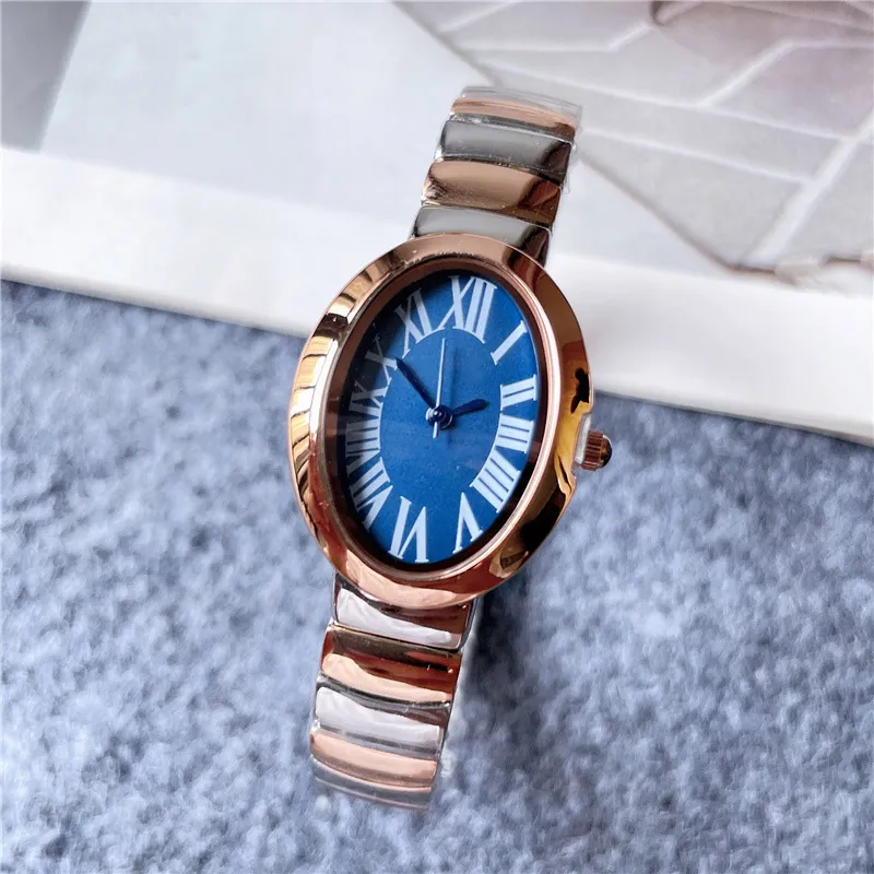 Brand Mashion Watchs Women Girl Oval Arabic Numes Style Steel Metal Band Beautiful Orologio da polso C62277D