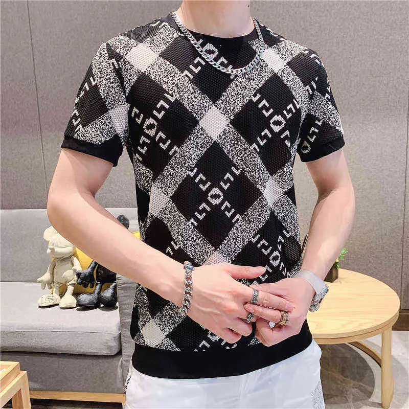 Marke Sommer Kurzarm T-shirt Männer Oansatz T Schwarz Druck T Shirts Eis Seide Atmungsaktive Tops Tees Stretch Streetwear Männer kleidung G1229