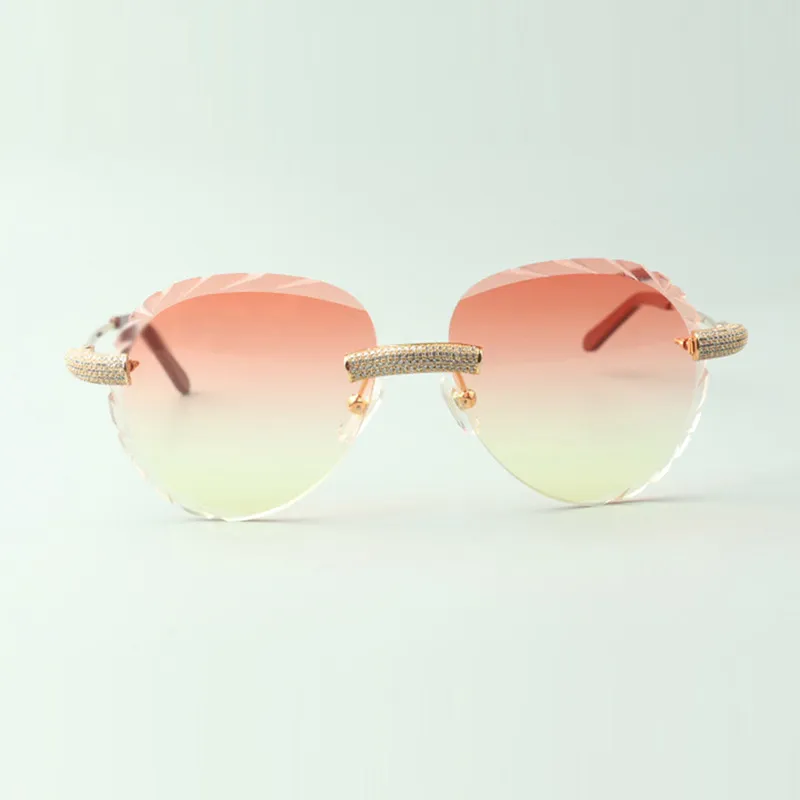 Дизайнерские солнцезащитные очки Direct s 3524027 с дужками из металлической проволоки с алмазным паве и линзами с ограненными линзами, размер 18–140 мм304B