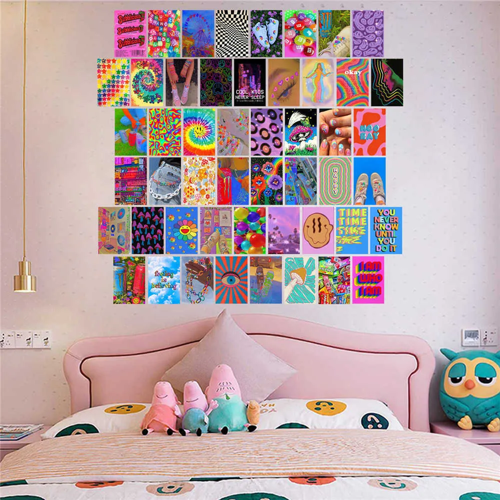 Anime Wall Art Collage Kit Indie Moderne Minimaliste Style Esthétique Photos Affiches Mignon Po Adolescentes Chambre Décor 210929