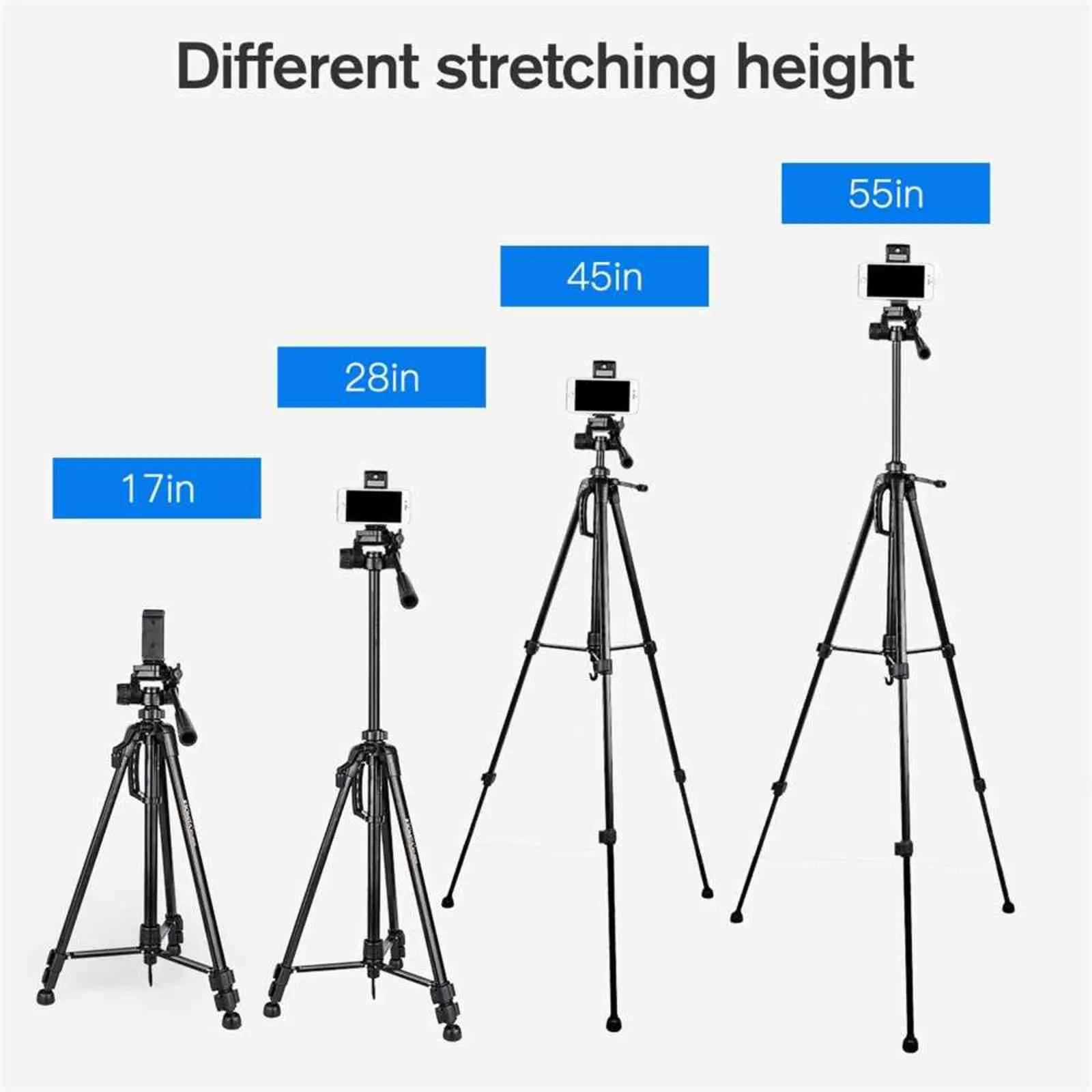 55-дюймовый штатив для путешествий, подставка для мобильных телефонов, алюминиевый переносной штатив для телефона, видеокамеры Canon с держателями для телефона R231016
