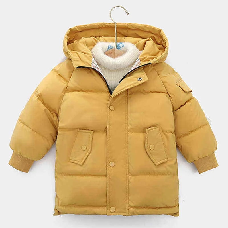 Kids Down Coats for Boys Autumn Hooded Children Jackets For Girls Candy Color Warm 4-12 Years Outerwear Clothes 220110