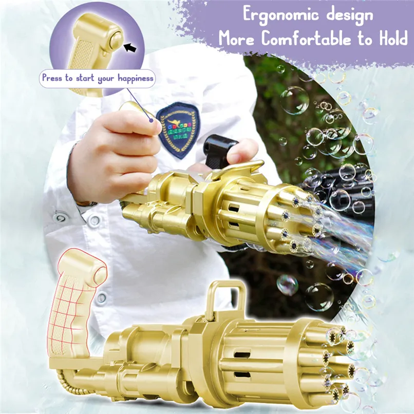 Pistolet à bulles Gatling automatique pour enfants, 2 pièces, jouets, fournitures de fête festive, Machine à eau savonneuse d'été 2 en 1 électrique pour enfants, cadeau 199l