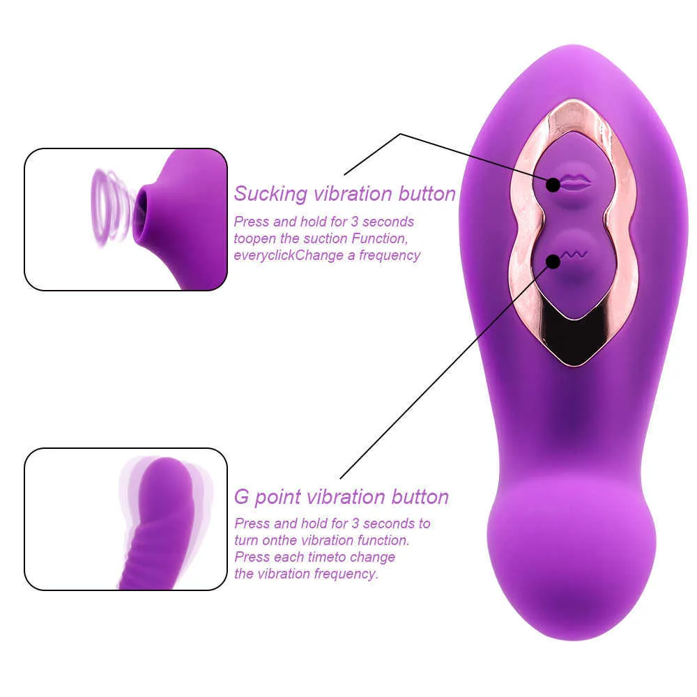 Clit Sucker 2 en 1 Vibrador de succión de vagina 10 velocidades Vibrador Estimulador de clítoris Consolador Punto G Masajeador Juguete sexual erótico para mujeres P0818 P0818