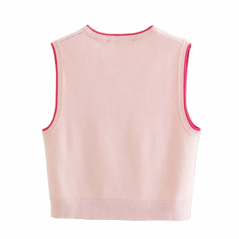 Spring Women O Neck Sleeveless Knitting Short Sweater Vest Female Pullover Casual Lady Loose Tops SW1189 210430