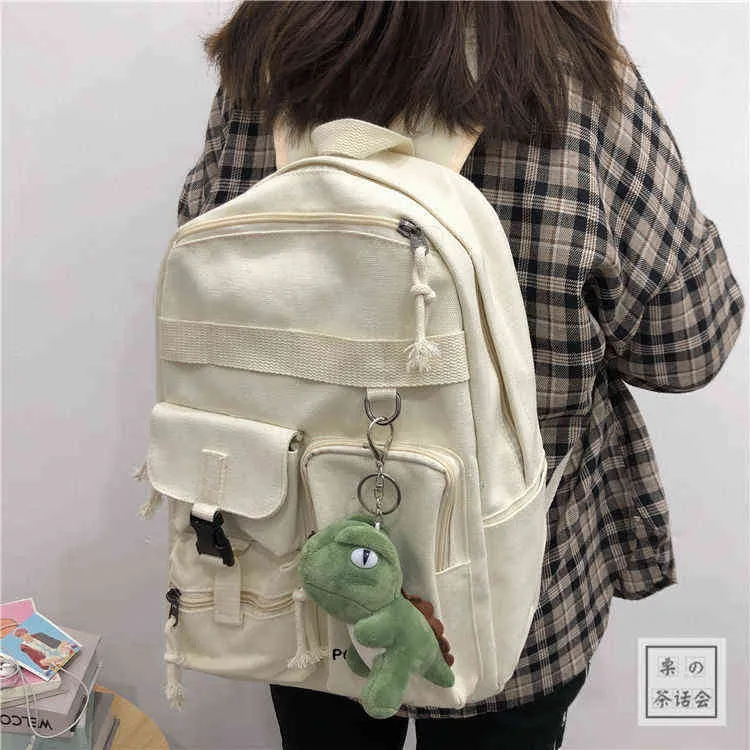 Trendy Waterproof Backpack Men Women Large Capacity School Bags for Teenage Girls Korean Cute Women's Travel Backpack Ins Ladies Y1105