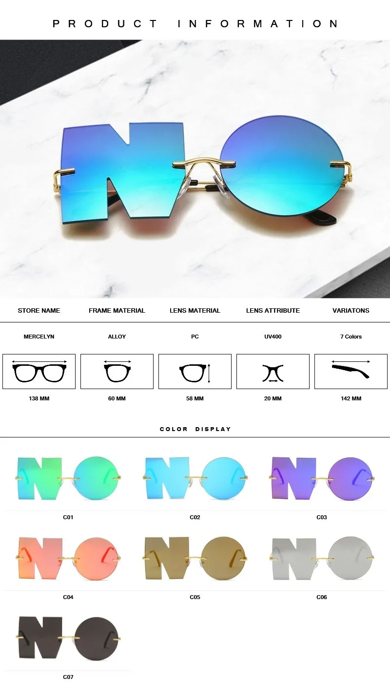 Tasarımcı Çerçevesiz Güneş Gözlüğü Rave Parti Moda Hiçbir Tasarım Erkekler Ve Kadınlar için Güneş Gözlükleri Şık Serin Shades UV400