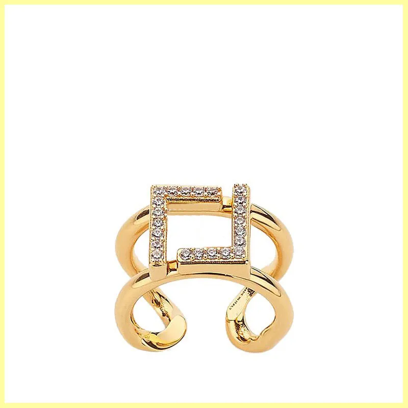 Full Diamonds Ring Mens Women Luxurys Designer Jewelry Letter F Engagement rings For Womens Man Gold Love Ring Gift 21090901R