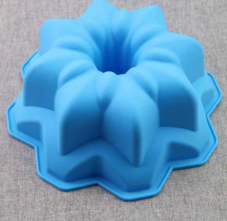 Silicone Big Cake Molds Rose Shape Cake Bakeware Baking Tools 3D Bread Pastry Mould Pizza Pan DIY