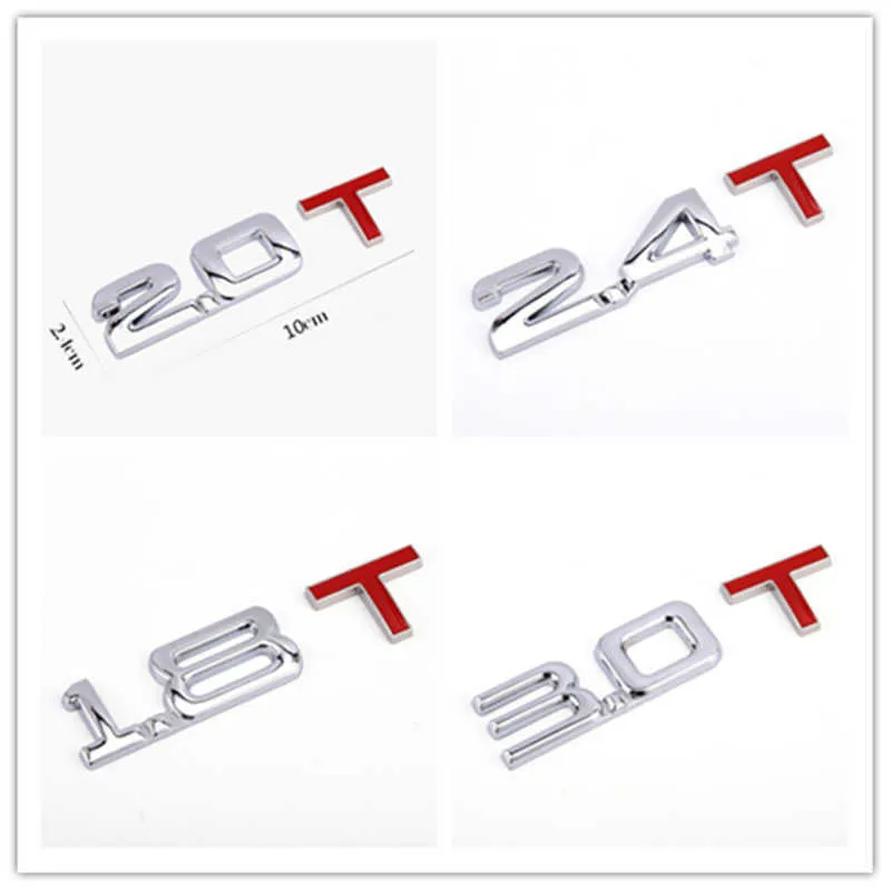 3D Metal Car Trunk Engine Displacement Scale Emblem V6 V8 4WD Auto Stickers 131415 16 18 20 22 24 25 28 30T3512572