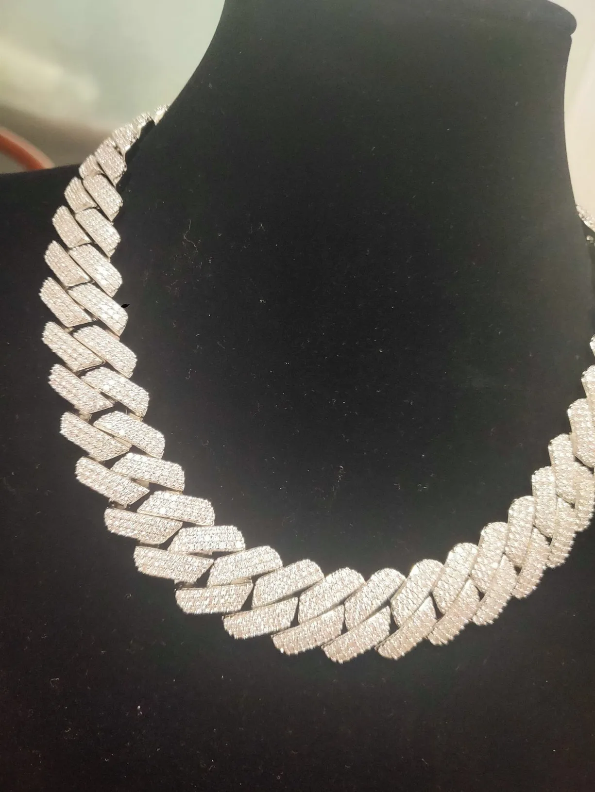 19 mm de qualité supérieure épaisse 3 lignes diamant cubain lourds de la chaîne de miami colliers de liaison masculine
