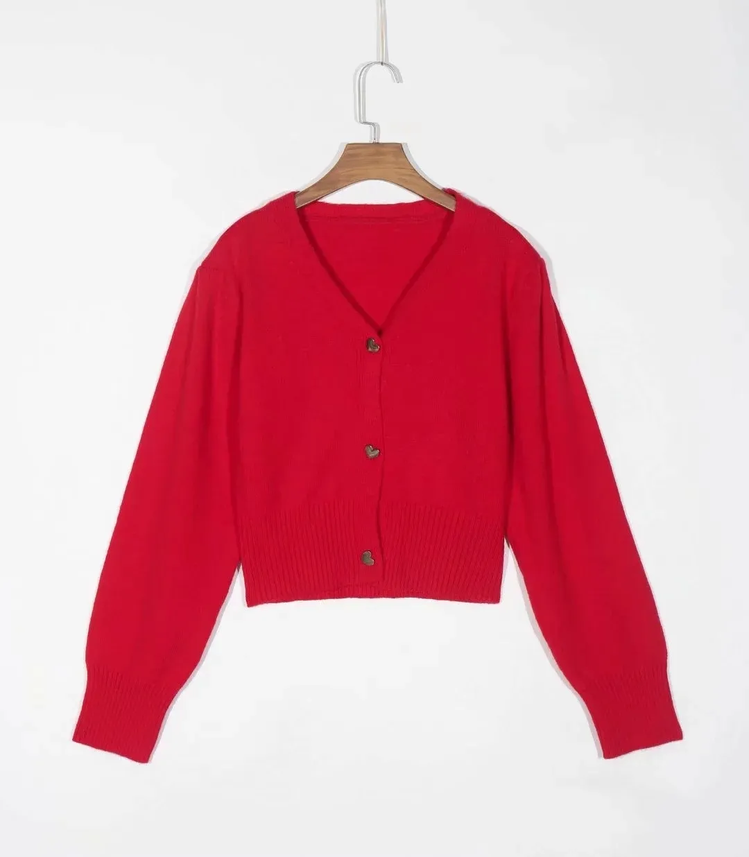 Cardigan rosso Maglione donna lavorato a maglia femminile casual scollo a V s pull femme coreano abbigliamento invernale 210521