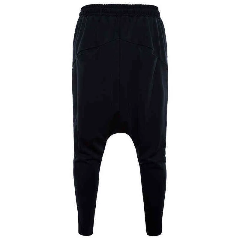 Hommes Hippie sarouel hommes Streetwear noir gris pantalons de survêtement amples printemps automne Punk bas entrejambe pantalon X9189 G0104