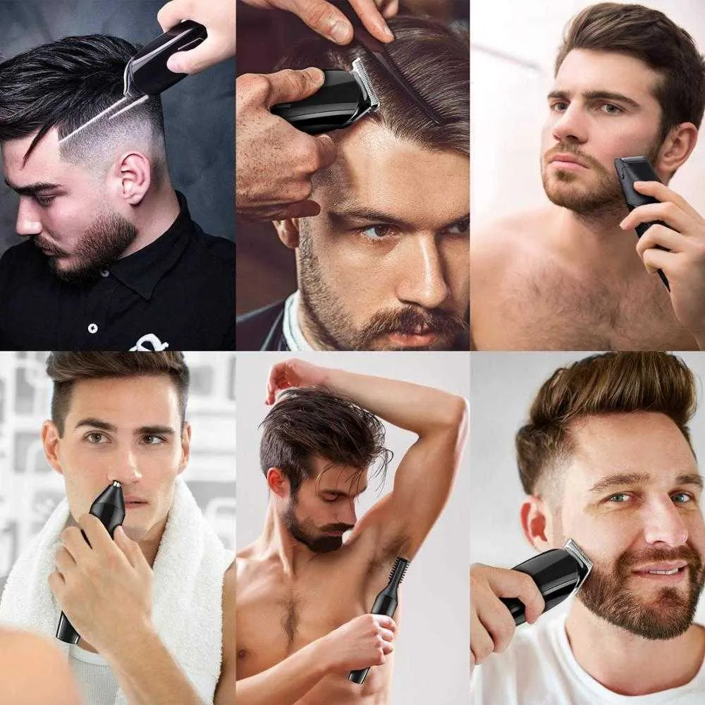 Trimmador de cabelo profissional cabelo clipper eléctrico cabelo clipper eléctrico barbeador aparador homem raspar o nariz eléctrico p0817