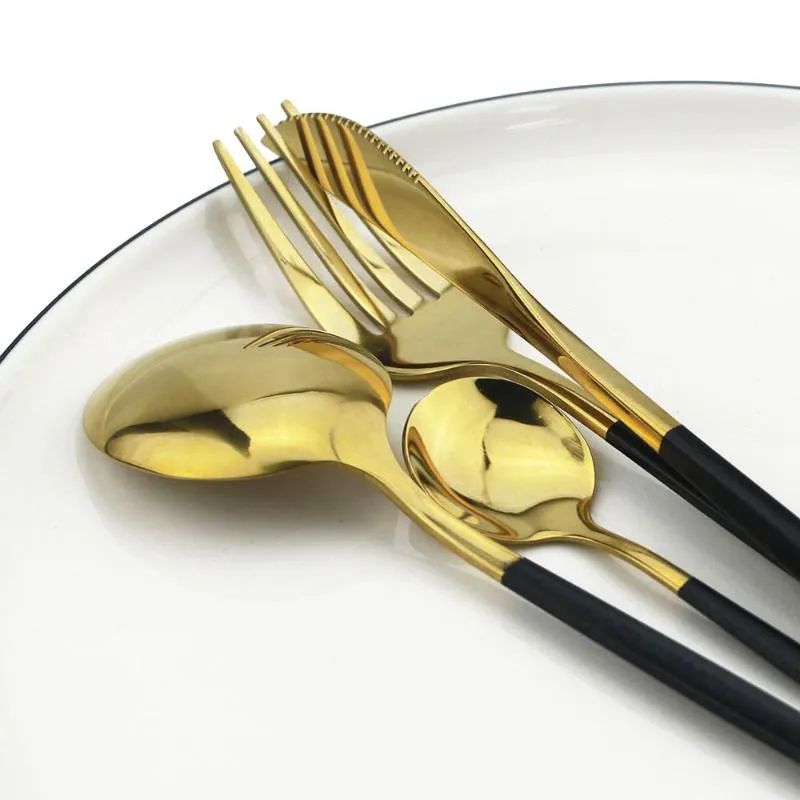 Set di stoviglie 36 pezzi da 36 pezzi in oro bianco posate in acciaio inossidabile posate set di stoviglie insalata forchetta insalata lnife cucchiaio cucina28532853