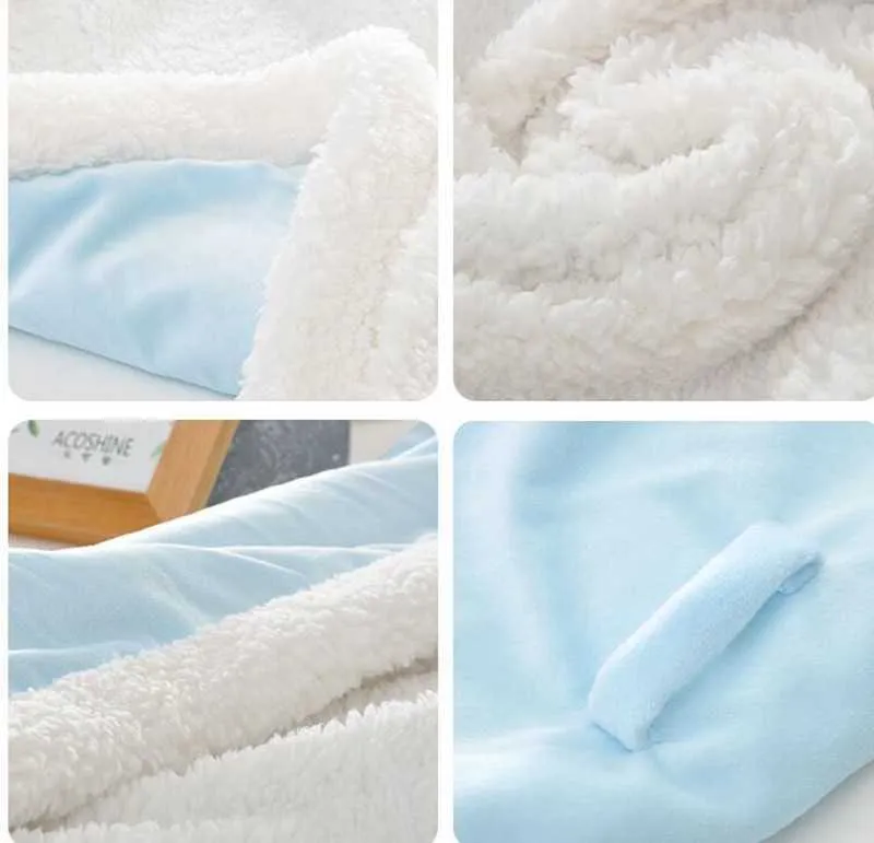Vinter baby pojkar flickor filt wrap dubbel lager fleece baby swaddle wraps sovsäck för nyfödda baby sängkläder filt filtar9126574