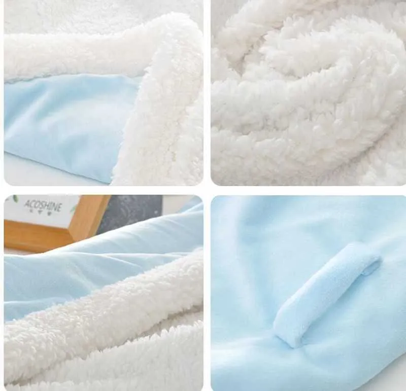 Winter Baby Boys Girls Blanket Wrap Double Layer Fleece Baby Swaddle wraps Sleeping Bag For Newborns Baby Bedding Blanket blankets7289843