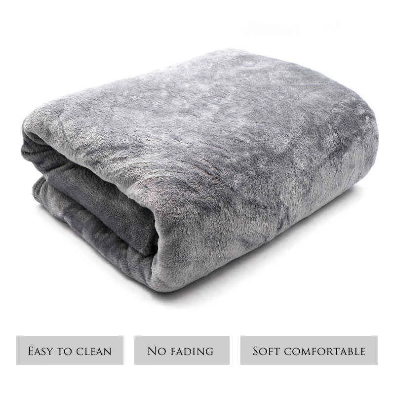 Doux chaud corail polaire flanelle couverture pour lits fausse fourrure vison jeter couleur unie canapé couverture couvre-lit hiver Plaids 211122