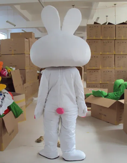 Maskottchen Kostüme Weißes Kaninchen Maskottchen Kostüm Unisex Erwachsene Größe Fancy Kleid Cartoon Erscheint Halloween Geburtstag