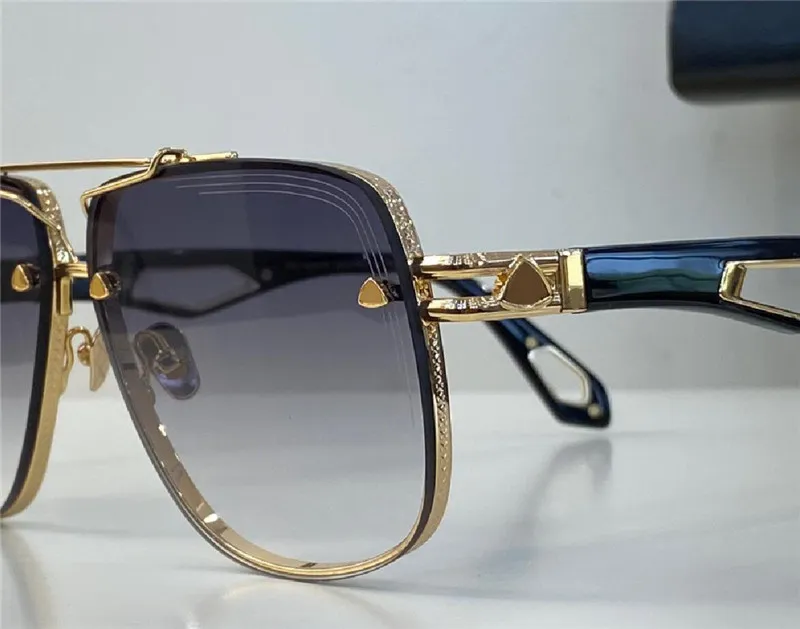 Top homme lunettes de soleil design de mode THE KING II lentille carrée K monture en or haut de gamme style généreux extérieur uv400 lunettes de protection212x