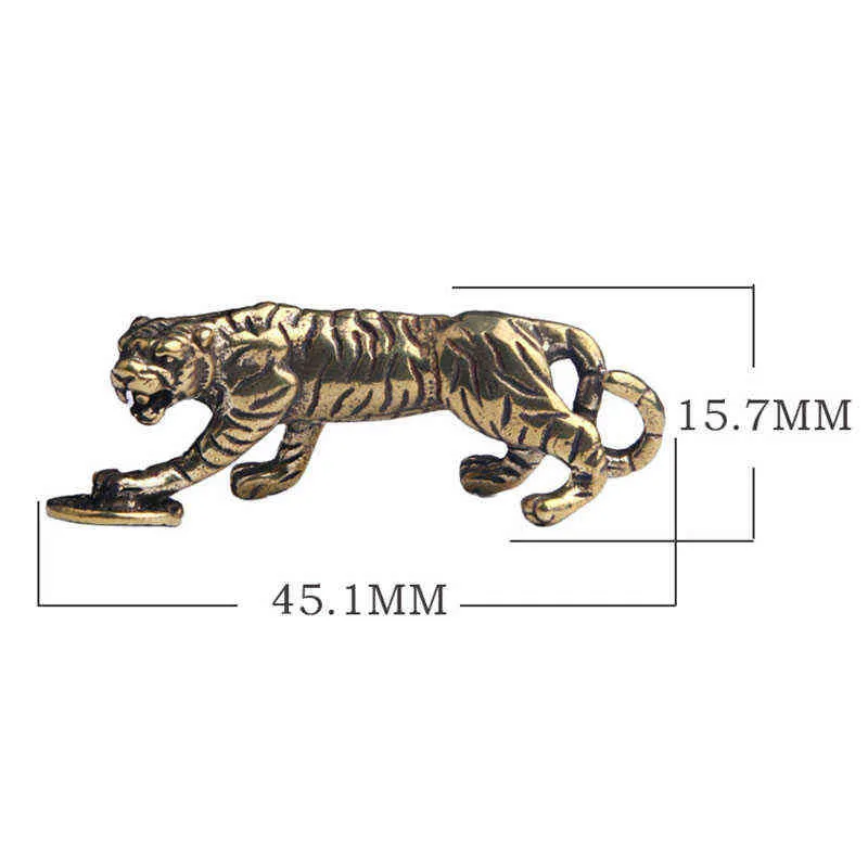 New Chinese Zodiac Ornament Year of The Tiger Mini China Home Decoration 2022 Lucky Gift Well-designed Brass Y211112